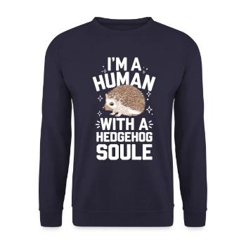 hérisson animal épineux hérisson - Sweat-shirt Unisexe - marine - Devant - Alina (178cm) & Michal (187cm)
