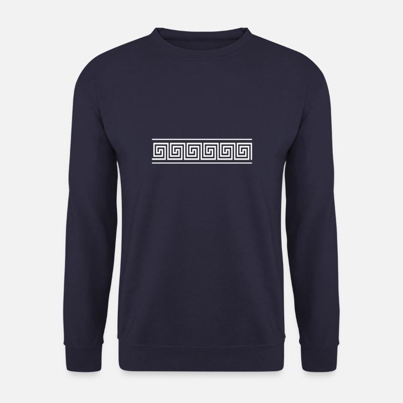 greek border white - Unisex Sweatshirt - navy