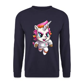 Grim Unicorn Design - Mystical Magic - Sweat-shirt Unisexe - marine - Devant - Alina (178cm) & Michal (187cm)