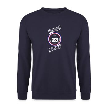 Fière d'être du 23 - Sweat-shirt Unisexe - marine - Devant - Alina (178cm) & Michal (187cm)