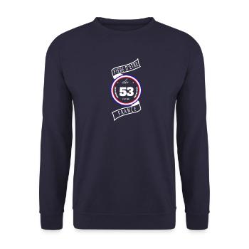 Fière D'être Du 53 Mayenne France - Sweat-shirt Unisexe - marine - Devant - Alina (178cm) & Michal (187cm)