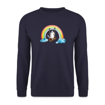 Swinging Unicorn - Unisex Sweatshirt - navy - Front - Alina (178cm) & Michal (187cm)