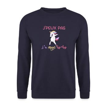 Ich kann nicht zaubern. - Unisex Pullover - Navy - Vorne - Alina (178cm) & Michal (187cm)