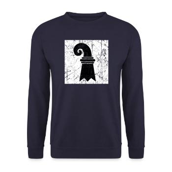 Basel Switzerland flag Basel Schweiz Fahne - Unisex Sweatshirt - navy - Front - Alina (178cm) & Michal (187cm)
