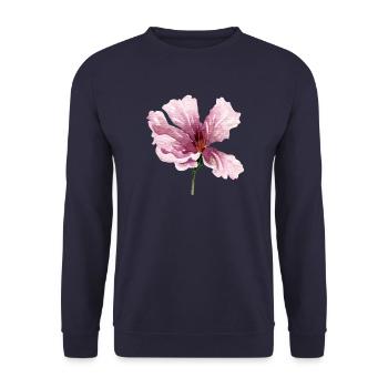 blume rosa - Unisex Pullover - Navy - Vorne - Alina (178cm) & Michal (187cm)