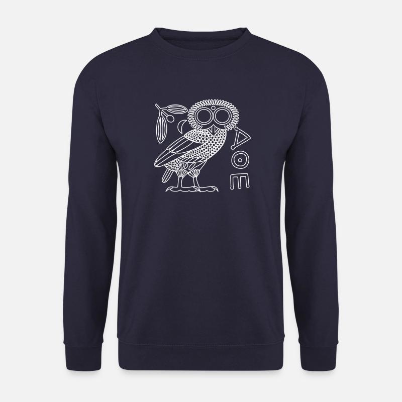 Eule der Athene [White Outline + All] - Unisex Pullover - Navy