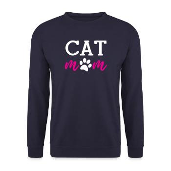 Cat Mom - Unisex Sweatshirt - navy - Front - Alina (178cm) & Michal (187cm)