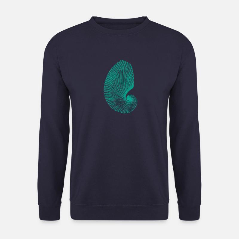 Teal Abstract Snail Pattern - Unisex Sweatshirt - navy