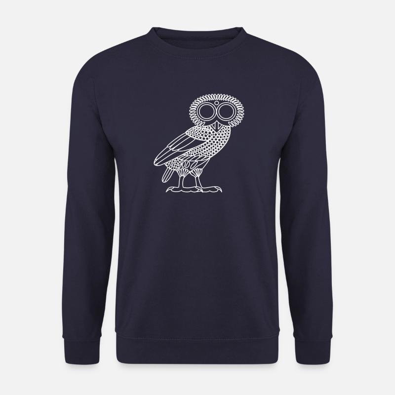 Chouette d'Athéna [Contour blanc (chouette uniquement)] - Sweat-shirt Unisexe - marine