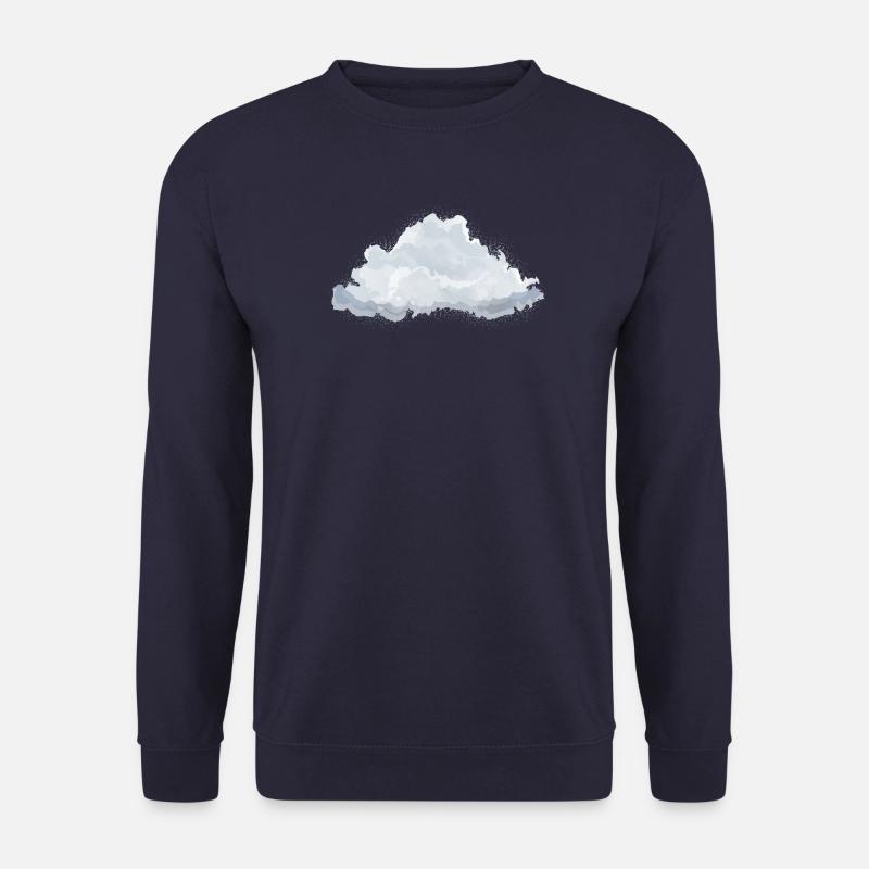 single drawn fluffy white cloud - Unisex Sweatshirt - navy
