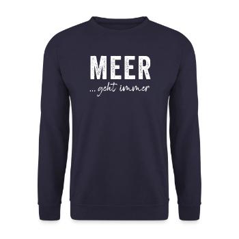 Meer geht immer - Unisex Pullover - Navy - Vorne - Alina (178cm) & Michal (187cm)