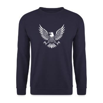 eagle usa american - Unisex Sweatshirt - navy - Front - Alina (178cm) & Michal (187cm)