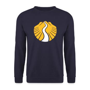 Jakobsweg Muschel | Pilgermuschel Camino Santiago - Unisex Pullover - Navy - Vorne - Alina (178cm) & Michal (187cm)