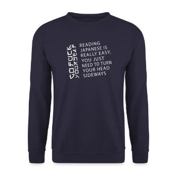 Japon Japonais va se faire foutre - Sweat-shirt Unisexe - marine - Devant - Alina (178cm) & Michal (187cm)