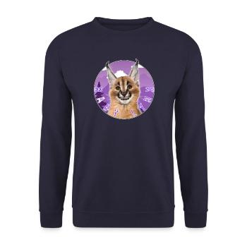 Cat Baby Lynx - Unisex Sweatshirt - navy - Front - Alina (178cm) & Michal (187cm)