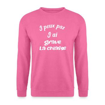 j'peux pas, j'ai grave la chiasse humour - Sweat-shirt Unisexe - rose - Devant