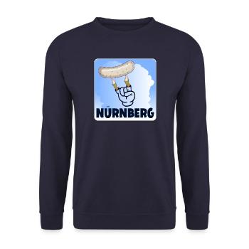 NÜRNBERG WEIßWURST - Unisex Pullover - Navy - Vorne - Alina (178cm) & Michal (187cm)