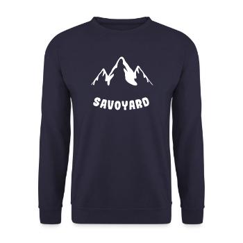 Savoyard Montagne blanc - Sweat-shirt Unisexe - marine - Devant - Alina (178cm) & Michal (187cm)