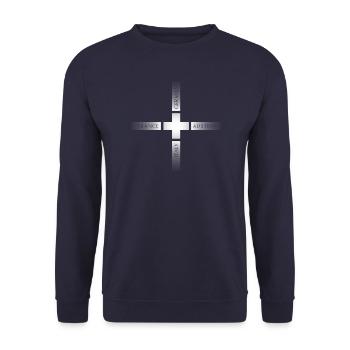 Schweizerkreuz und Nachbarländer - Unisex Pullover - Navy - Vorne - Alina (178cm) & Michal (187cm)