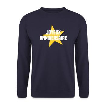 Joyeux anniversaire étoile - Sweat-shirt Unisexe - marine - Devant - Alina (178cm) & Michal (187cm)