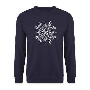 Motif de fleurs Cottagecore Esthétique - Sweat-shirt Unisexe - marine - Devant - Alina (178cm) & Michal (187cm)