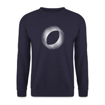 en pointillés, ovale blanc - Sweat-shirt Unisexe - marine - Devant - Alina (178cm) & Michal (187cm)