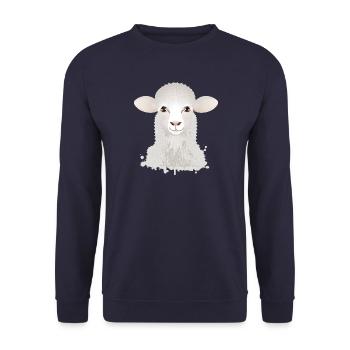 Un mouton mignon comme portrait graffiti - Sweat-shirt Unisexe - marine - Devant - Alina (178cm) & Michal (187cm)