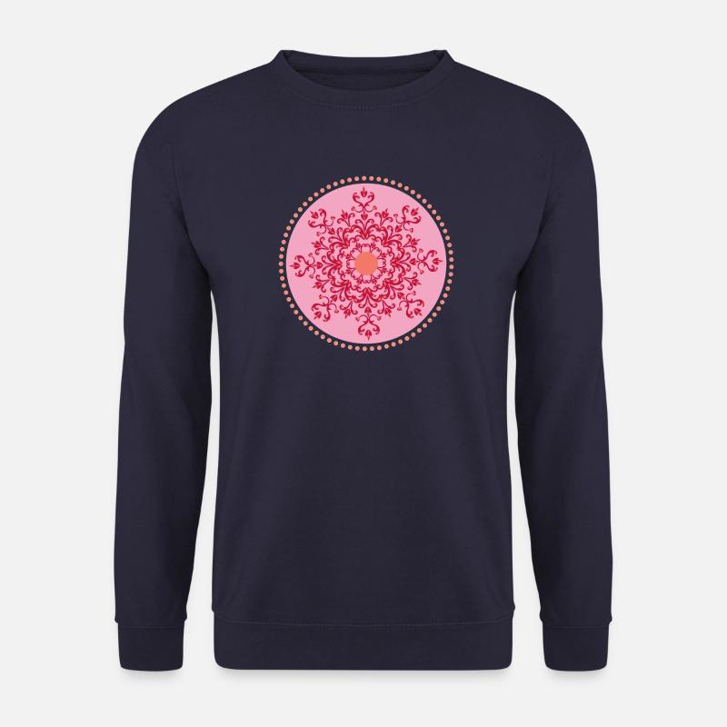 MandalaTribalArtPink - Unisex Pullover - Navy