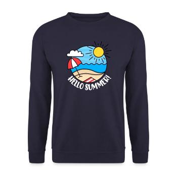 Hello Summer 2 (dark) - Unisex Sweatshirt - navy - Front - Alina (178cm) & Michal (187cm)