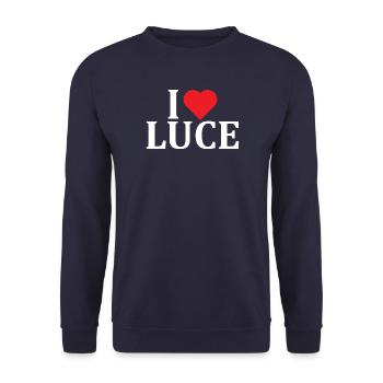Name T-Shirt I love Light T-Shirt Geschenkidee - Unisex Pullover - Navy - Vorne - Alina (178cm) & Michal (187cm)