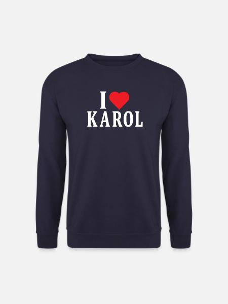nazwa koszulki Uwielbiam Karol pomysł na prezent na koszulkę - Bluza unisex - granatowy