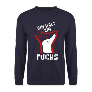 Bin halt ein Fuchs - schlau und clever - Unisex Pullover - Navy - Vorne - Alina (178cm) & Michal (187cm)