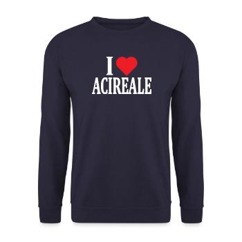 Sicily t-shirt I love Acireale gift t-shirt - Unisex Sweatshirt - navy - Front - Alina (178cm) & Michal (187cm)