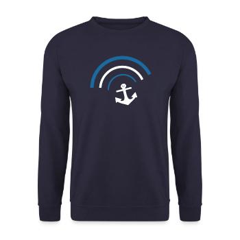 Anker Norddeutschland Seemann Matrose Kapitän - Unisex Pullover - Navy - Vorne - Alina (178cm) & Michal (187cm)