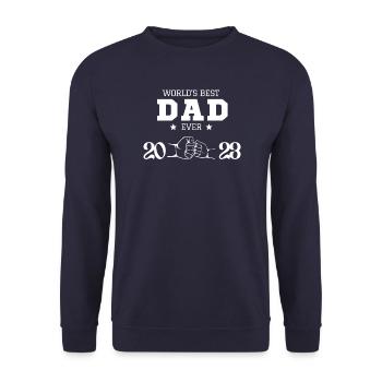 world´s best dad 2023 - Unisex Pullover - Navy - Vorne - Alina (178cm) & Michal (187cm)