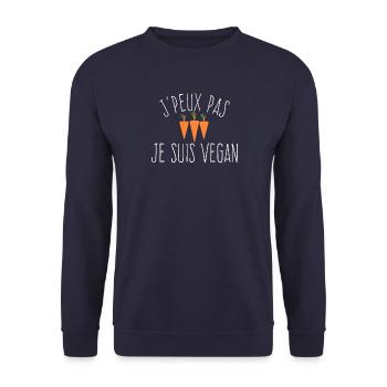 J'peux pas je suis vegan - Sweat-shirt Unisexe - marine - Devant - Alina (178cm) & Michal (187cm)