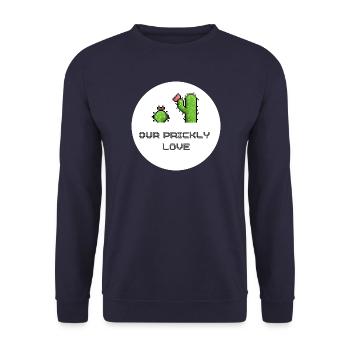Unsere Stachelige Liebe Pixelkunst - Unisex Pullover - Navy - Vorne - Alina (178cm) & Michal (187cm)