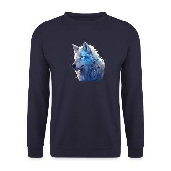 Safe The Wolf Lupine Tierschutz Umweltaktivist - Unisex Pullover - Navy - Vorne - Alina (178cm) & Michal (187cm)