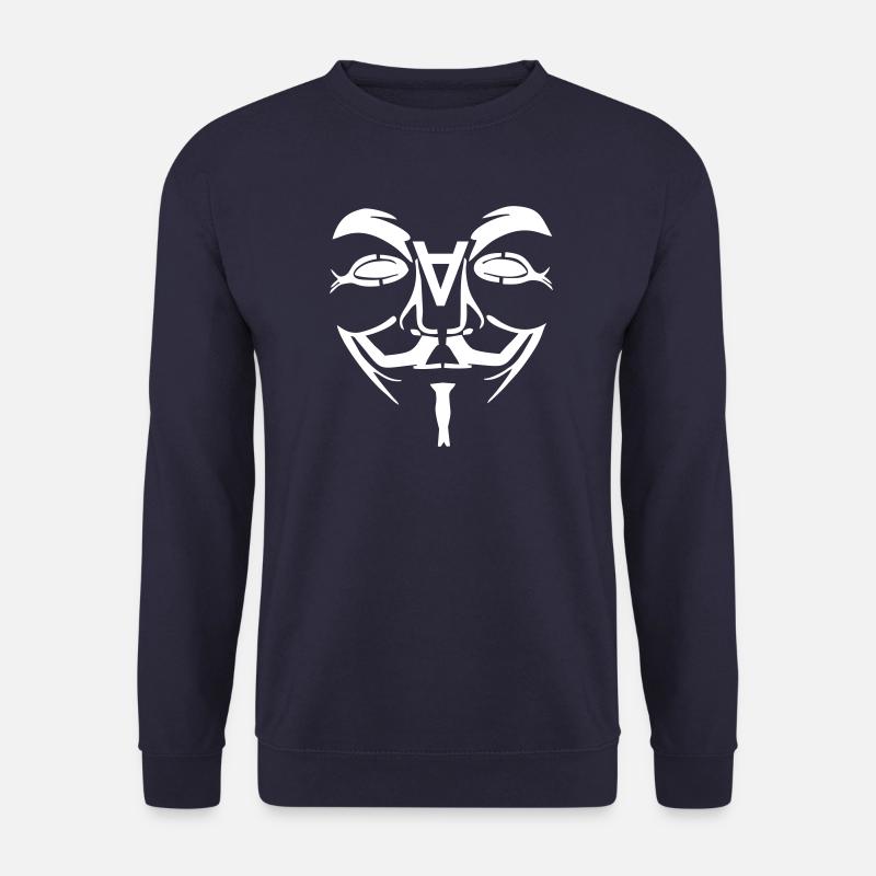 Anonymous Design Face with A - Unisex Sweatshirt - navy