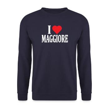 Ich liebe T-Shirt Große T-Shirt-Geschenkidee - Unisex Pullover - Navy - Vorne - Alina (178cm) & Michal (187cm)