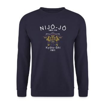 Burg Nijo-jo, Kaiservilla Kyoto Japan, Zeichnung - Unisex Pullover - Navy - Vorne - Alina (178cm) & Michal (187cm)