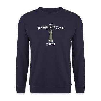 Juist Lighthouse, Memmert Fire, North Sea - Unisex Sweatshirt - navy - Front - Alina (178cm) & Michal (187cm)