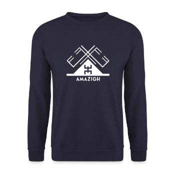 Amazigh symbol - Unisex Sweatshirt - navy - Front - Alina (178cm) & Michal (187cm)