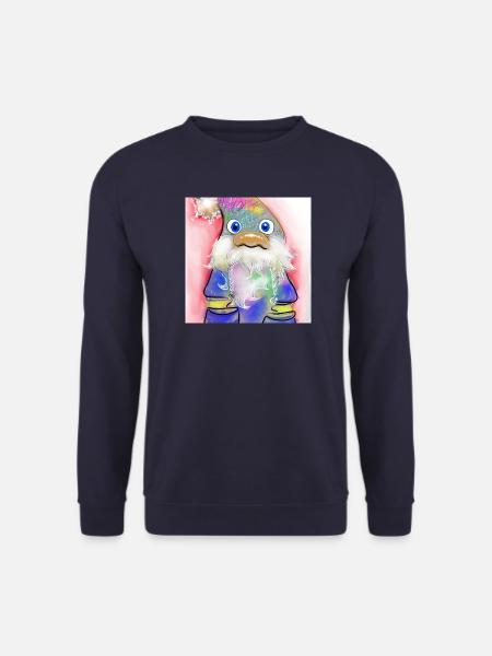 Bunter Weihnachtsmann mit Farbverlauf - Unisex Pullover - Navy