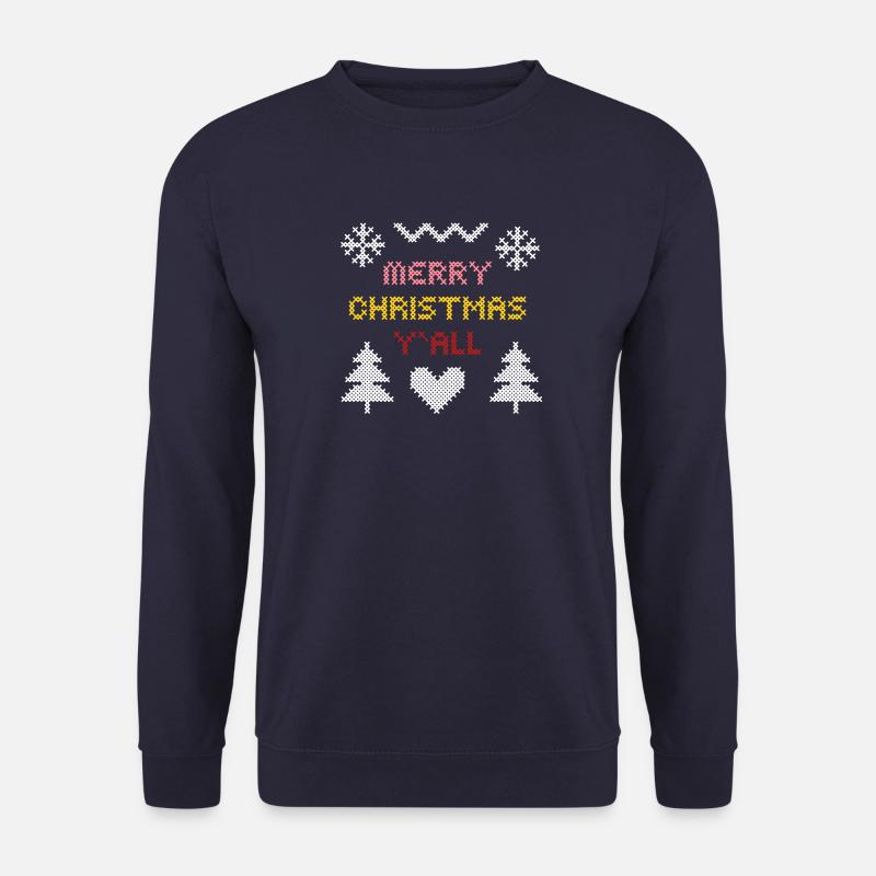 Festliches Weihnachtsherz-Muster - Unisex Pullover - Navy