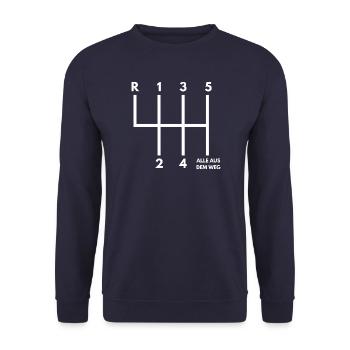 Alle Aus Dem Weg Schaltung - Unisex Pullover - Navy - Vorne - Alina (178cm) & Michal (187cm)