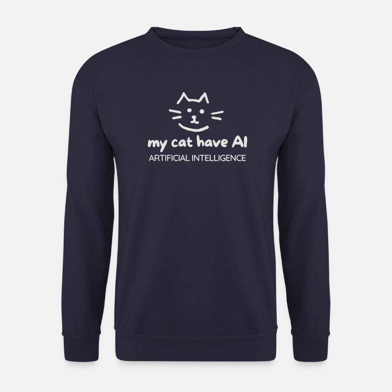Cat Artificial Intelligence Motif - Unisex Sweatshirt - navy