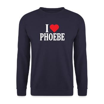 t-shirt I love Phoebe t-shirt gift idea - Unisex Sweatshirt - navy - Front - Alina (178cm) & Michal (187cm)