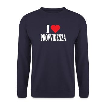 t-shirt j’aime Providence t-shirt idée cadeau - Sweat-shirt Unisexe - marine - Devant - Alina (178cm) & Michal (187cm)
