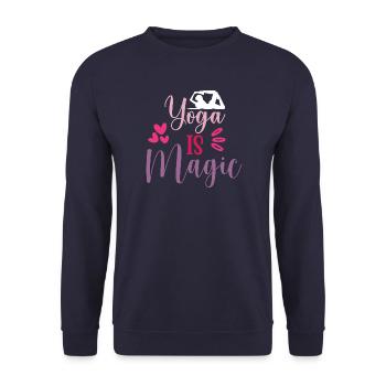 Yoga is Magic - Unisex Sweatshirt - navy - Front - Alina (178cm) & Michal (187cm)